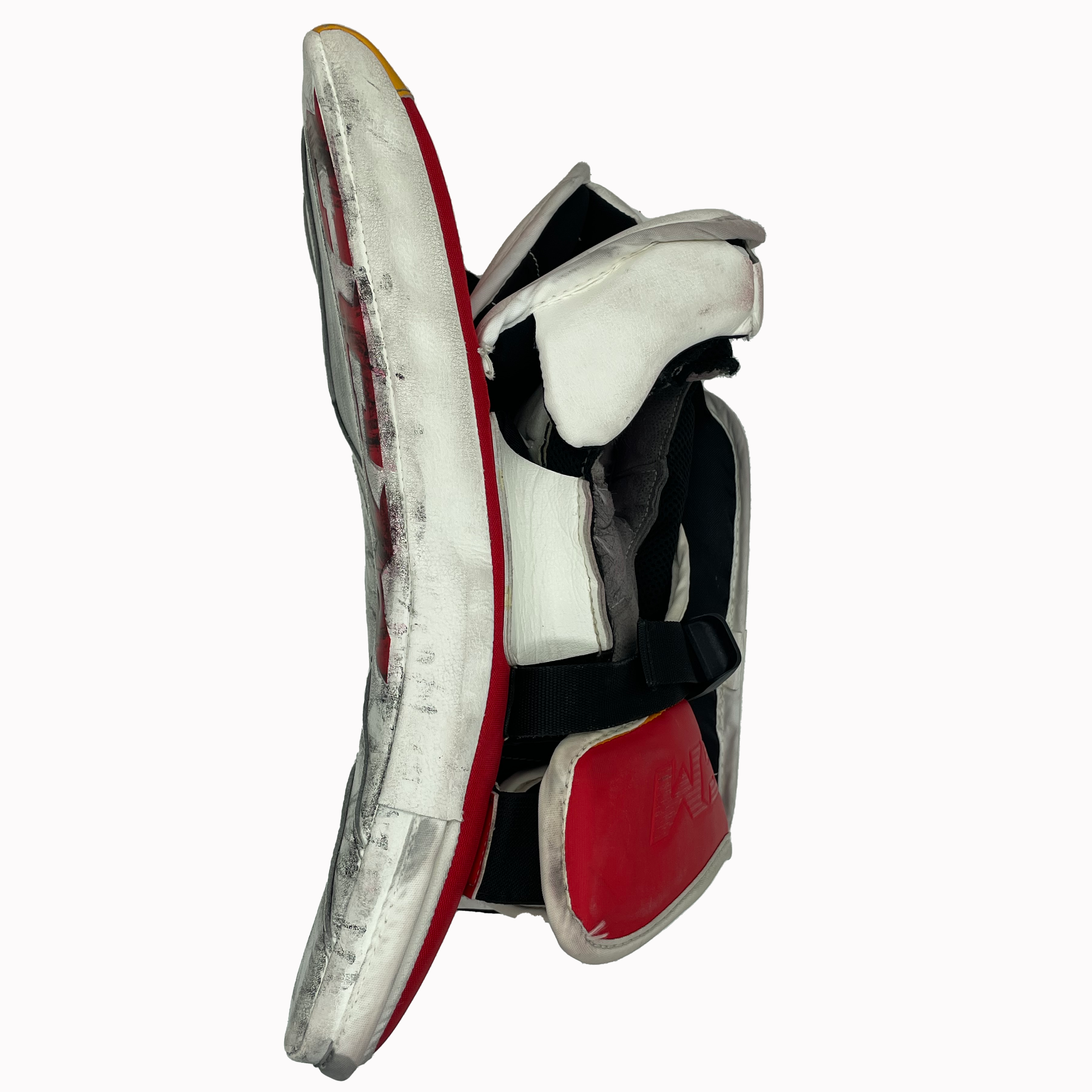 CCM Extreme Flex 5 - Bloqueur de gardien de but professionnel d'occasion (blanc/rouge)